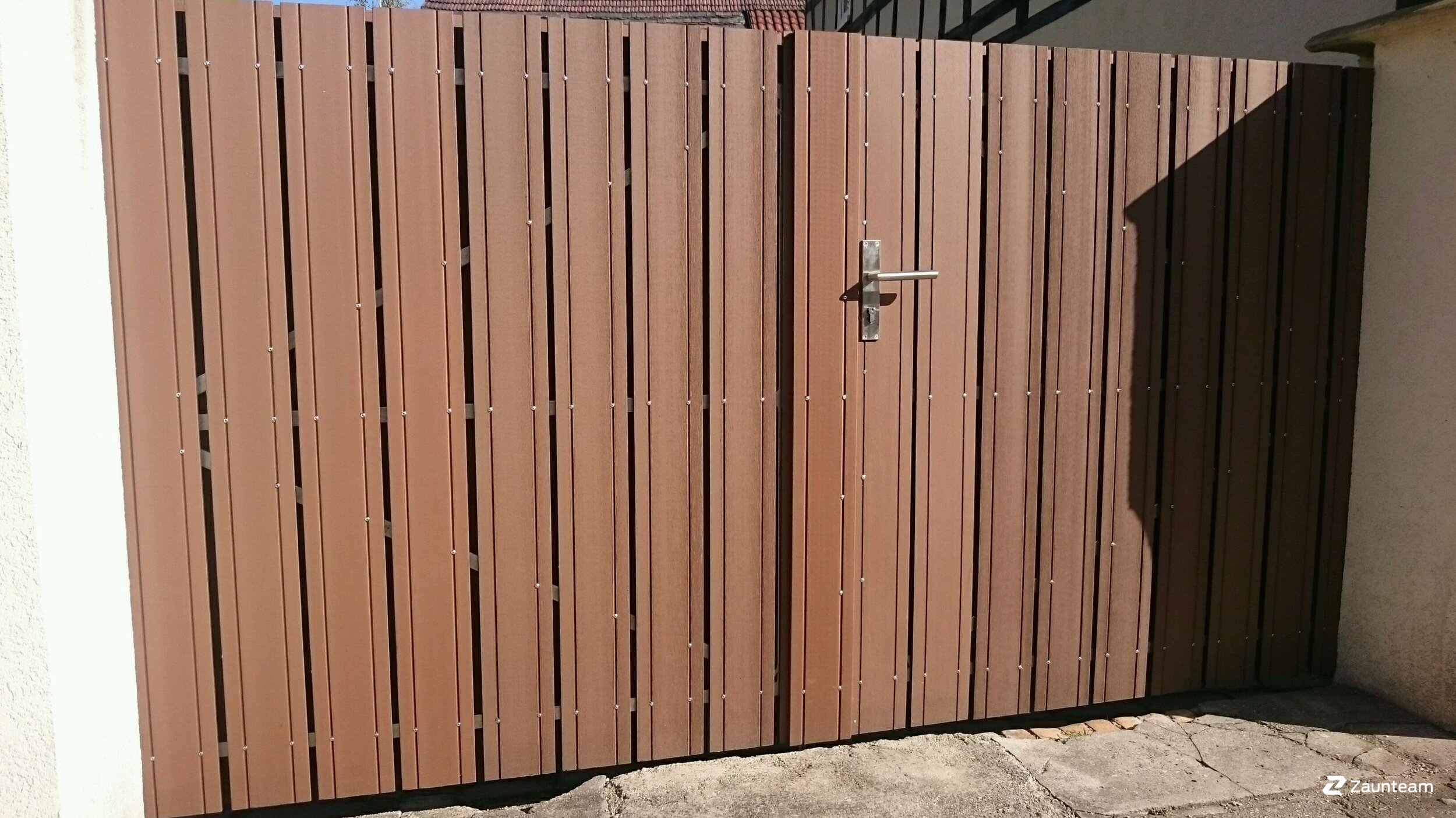 Pare-vue en WPC de 2017 à 04610 Meuselwitz Allemagne de Zaunteam Ostthüringen.