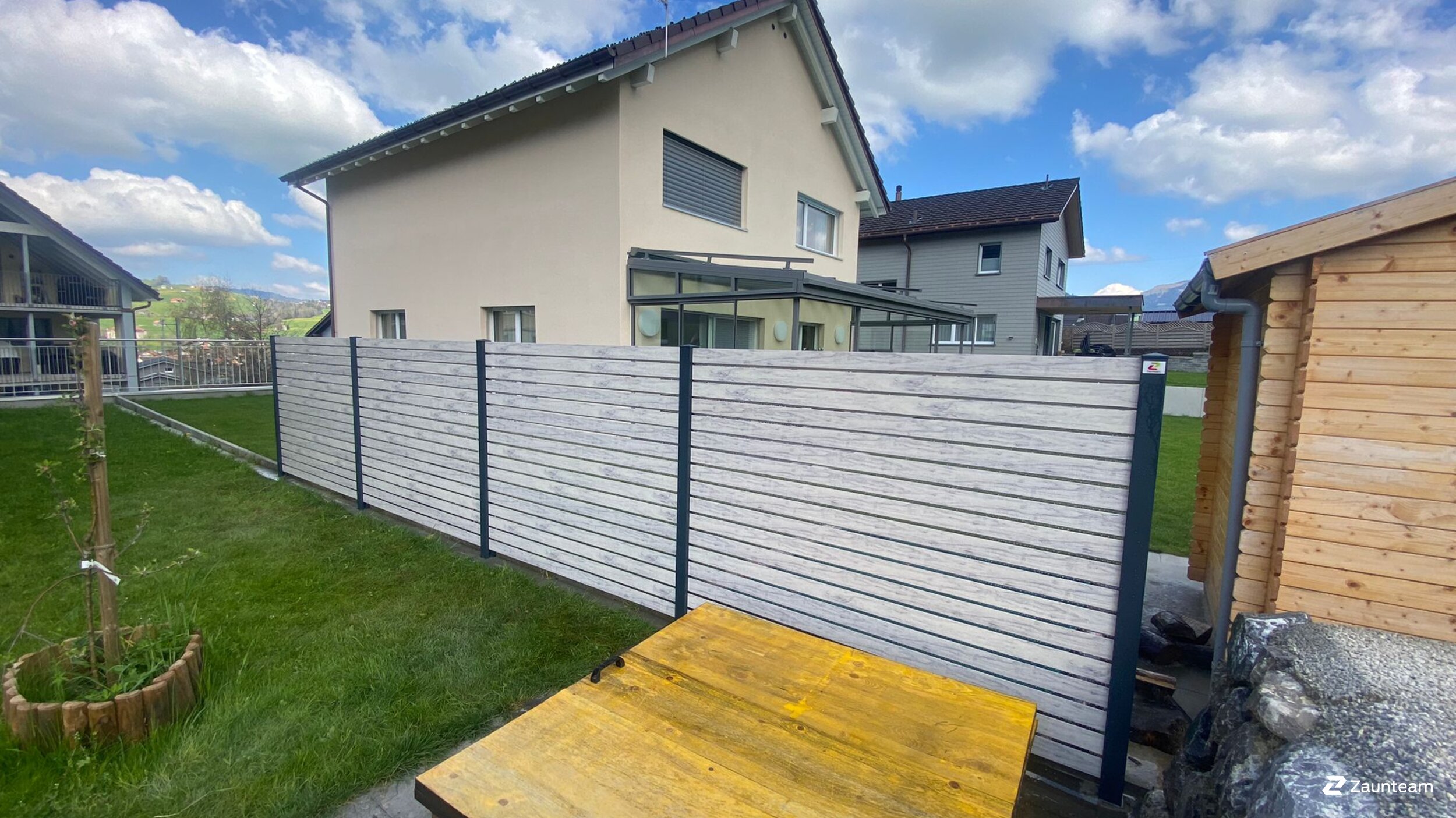 Aluminium Sichtschutz aus dem 2023 in 9050 Appenzell Schweiz von Zaunteam Appenzellerland.