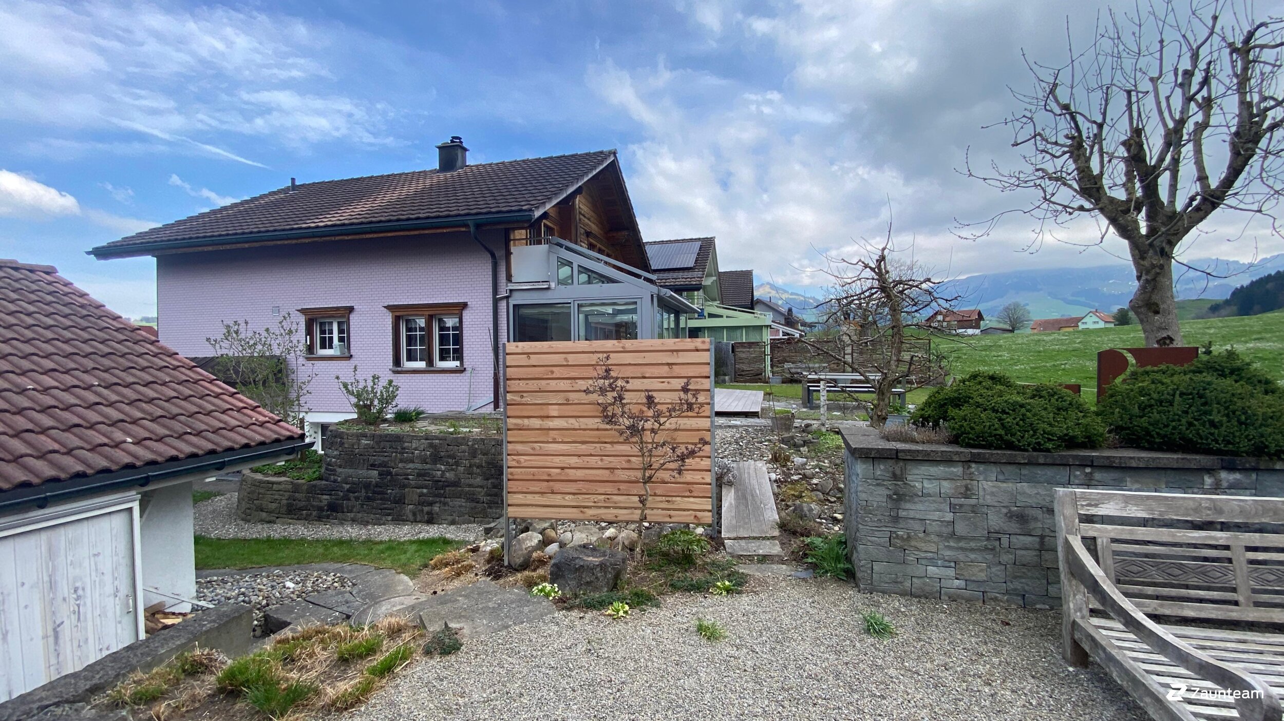 Protection brise-vue en bois de 2025 à 9050 Appenzell Suisse de Zaunteam Appenzellerland.