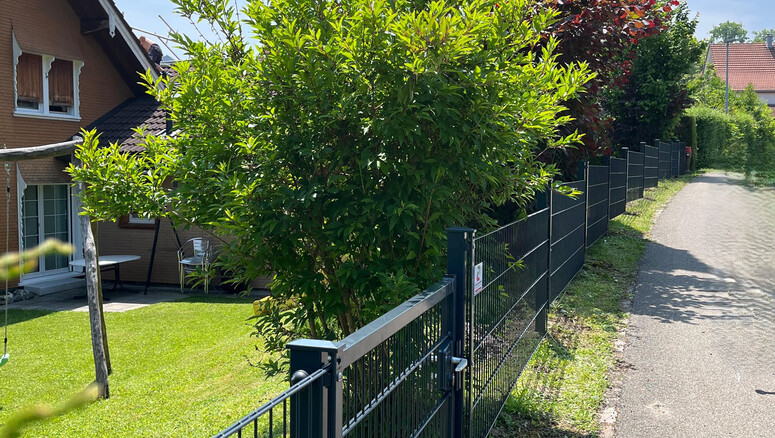 Doppelstabmattenzaun aus dem 2025 in 9410 Heiden Schweiz von Zaunteam Appenzellerland.