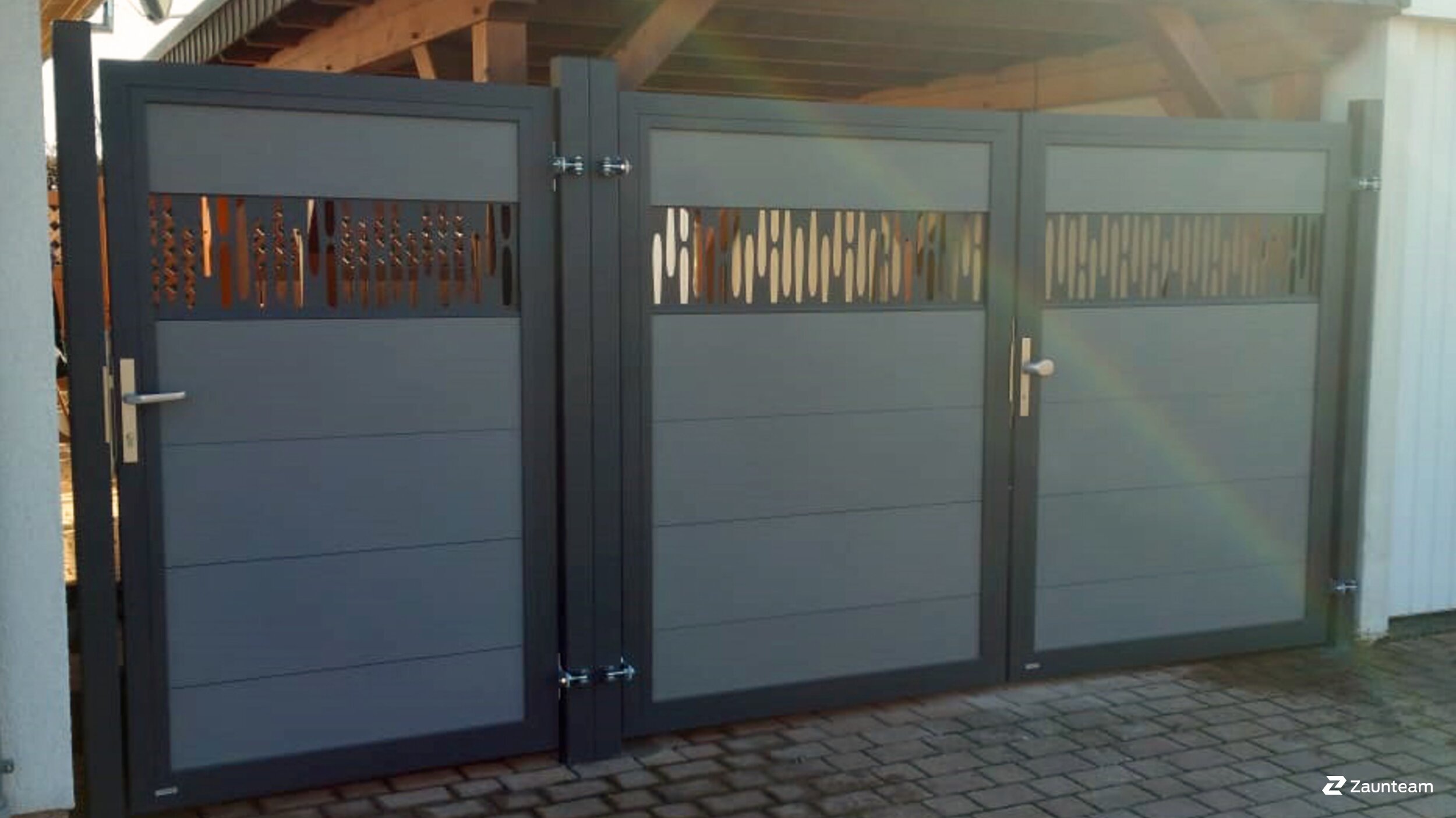 Pare-vue en WPC de 2022 à 39221 Biere Allemagne de Zaunteam Magdeburg-Harz.