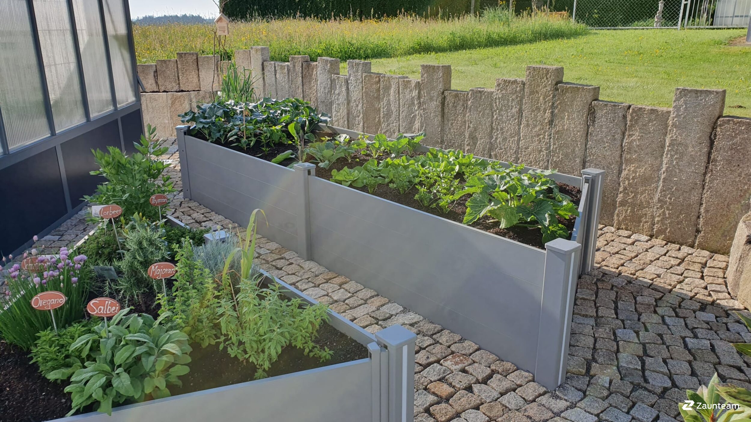 Protection brise-vue en aluminium de 2021 à 86444 Haunswies Allemagne de Zaunteam Schwaben-Nord.