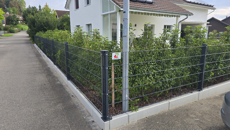 Doppelstabmattenzaun aus dem 2025 in 8506 Lanzenneunforn Schweiz von Zaunteam Thurgau AG.