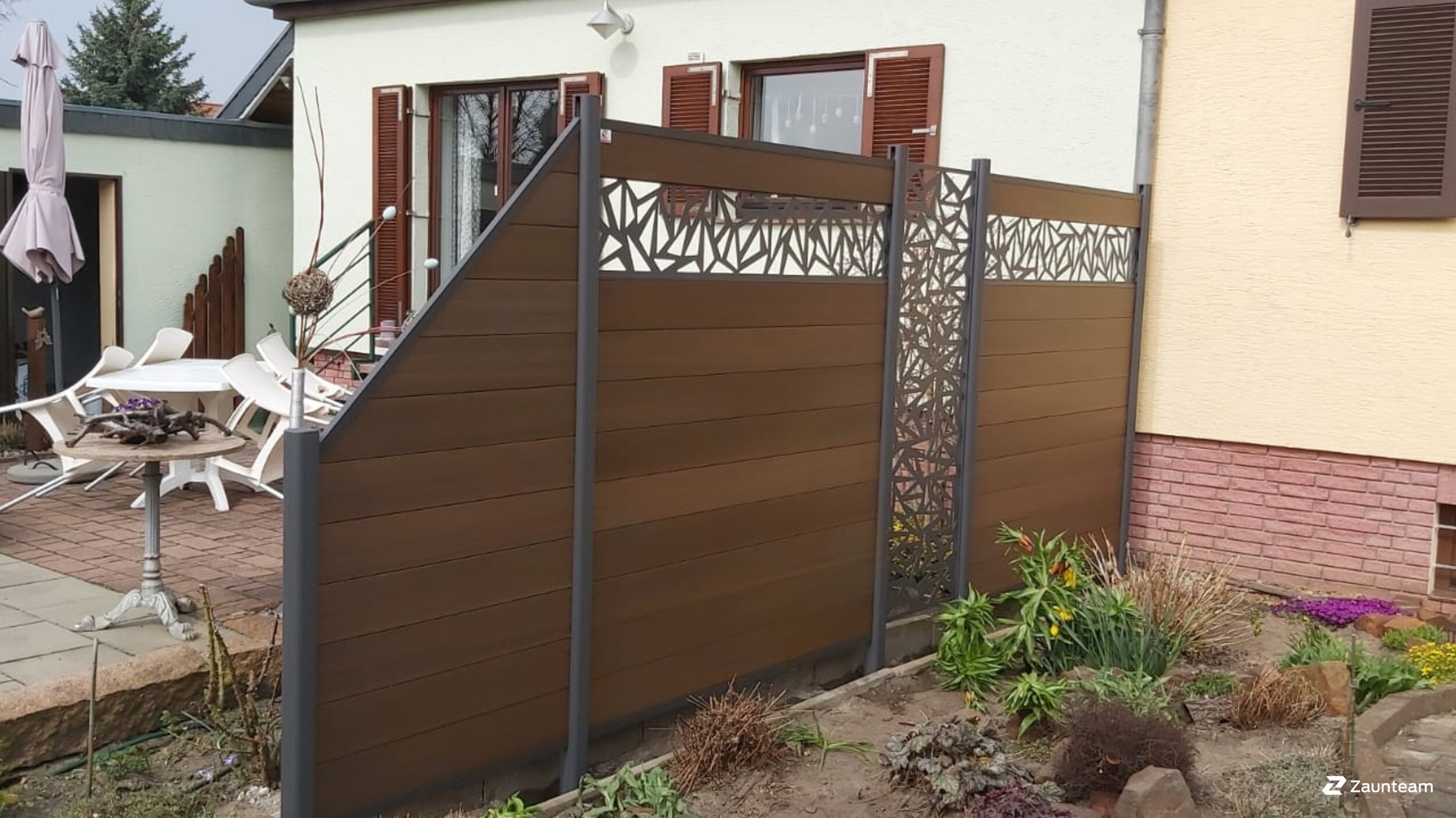 Pare-vue en WPC de 2021 à 06886 Lutherstadt Wittenberg Allemagne de Zaunteam Fläming.