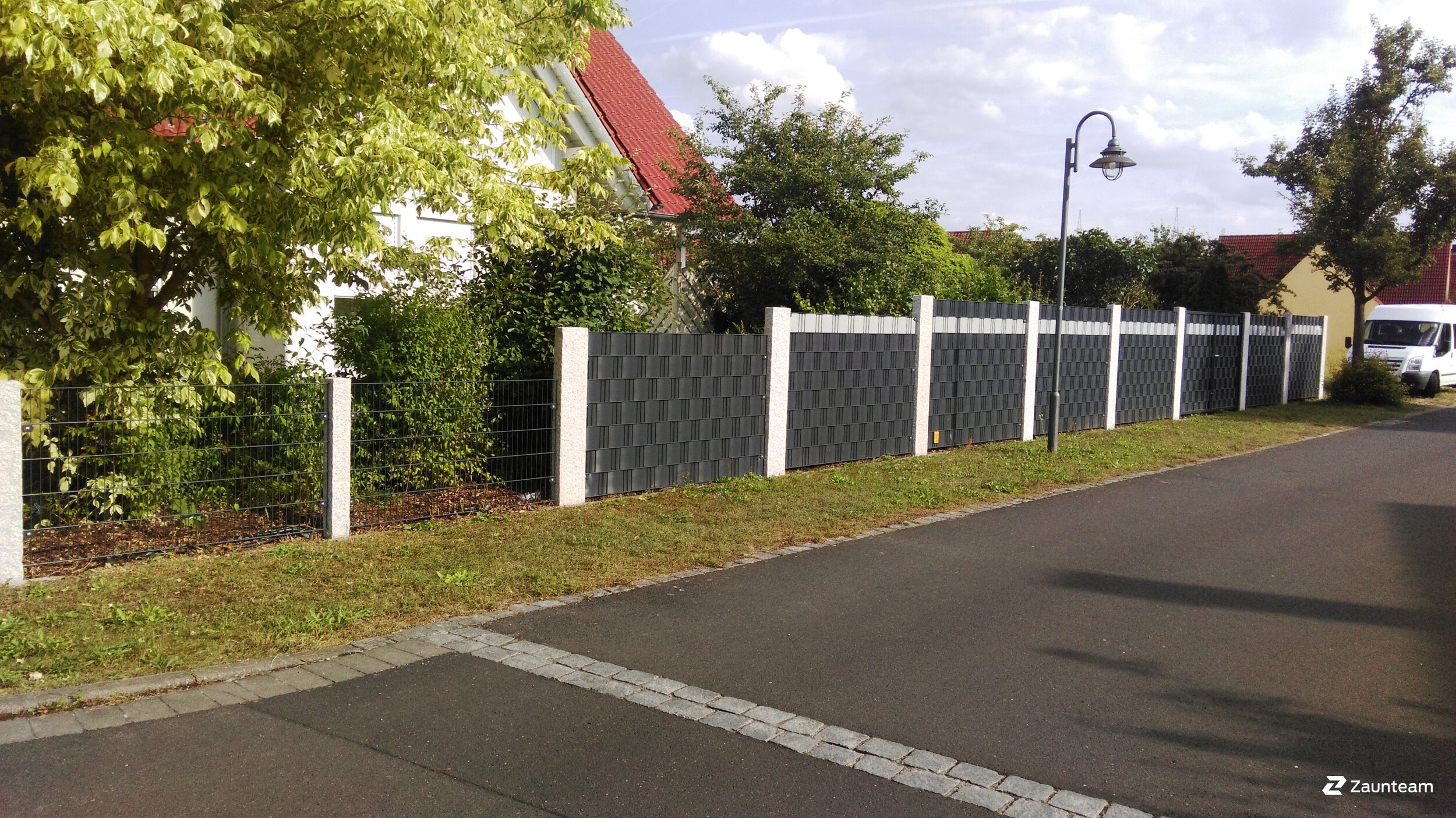 Protection brise-vue en tressage de 2016 à 97520 Röthlein Allemagne de Zaunteam Main-Rhön.