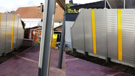 Protection brise-vue en aluminium de 2018 à 97520 Röthlein Allemagne de Zaunteam Main-Rhön.