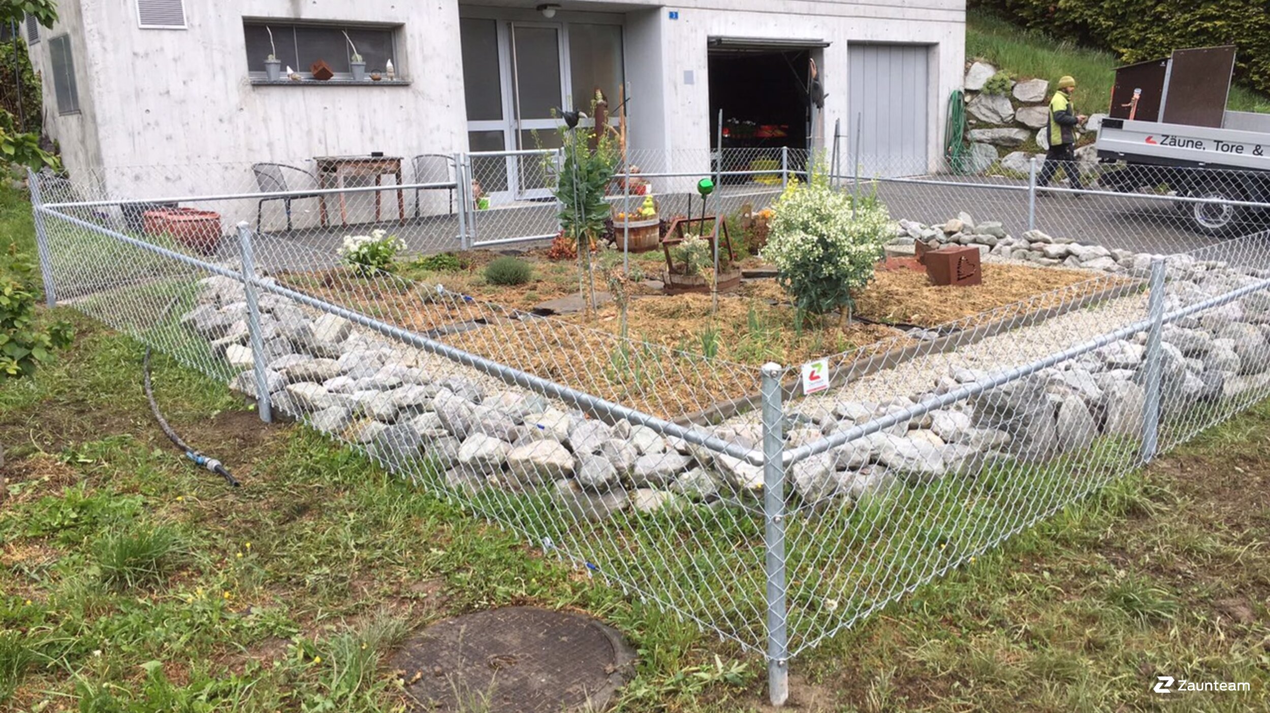 Diagonalgeflecht aus dem 2017 in 3945 Niedergampel Schweiz von Zaunteam Wallis / Swissclôture Valais.