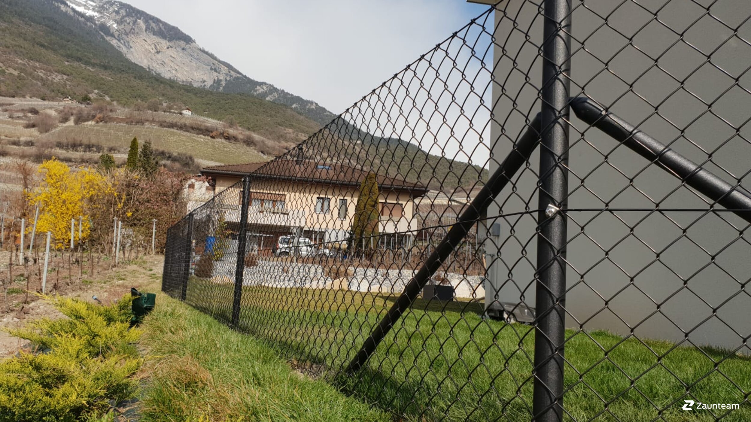 Diagonalgeflecht aus dem 2019 in 3970 Salgesch Schweiz von Zaunteam Wallis / Swissclôture Valais.