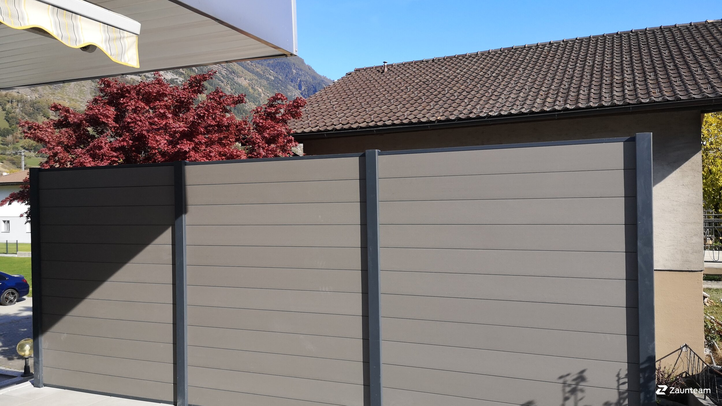WPC Sichtschutz aus dem 2020 in 3942 Raron Schweiz von Zaunteam Wallis / Swissclôture Valais.