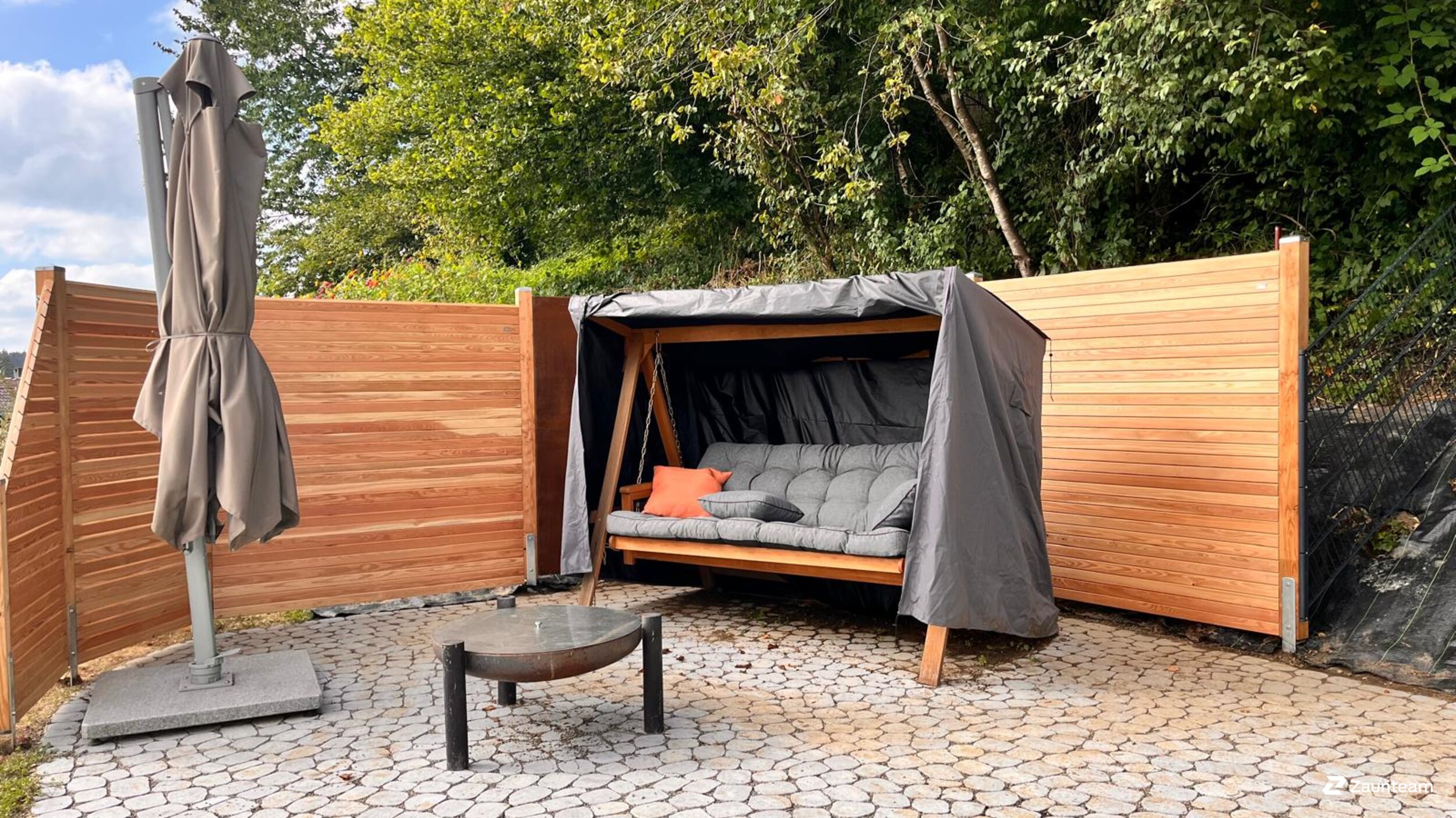 Holz Sichtschutz aus dem 2024 in 88167 Gestratz Deutschland von Zaunteam Allgäu.