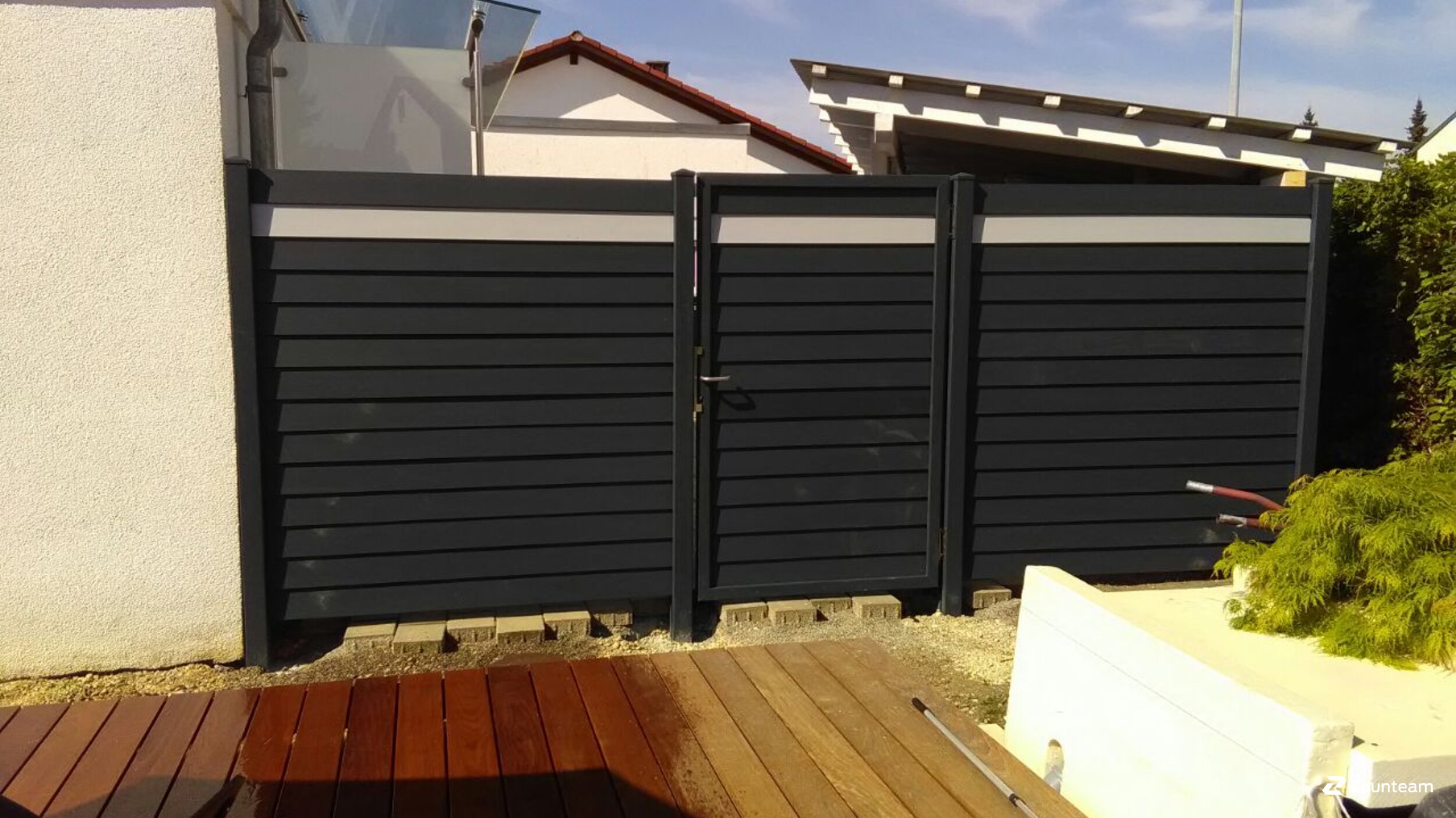 Protection brise-vue en aluminium de 2018 à 89597 Munderkingen Allemagne de Zaunteam Oberschwaben.