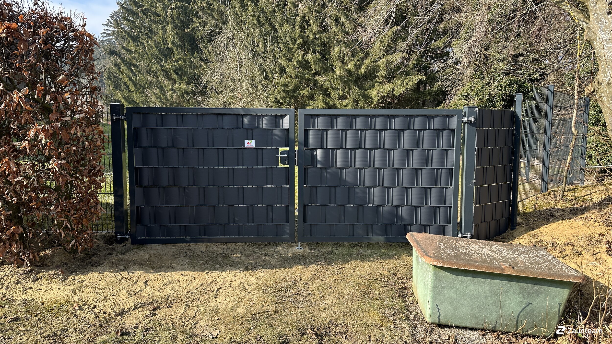 Protection brise-vue en tressage de 2025 à 89611 Obermarchtal Allemagne de Zaunteam Oberschwaben.