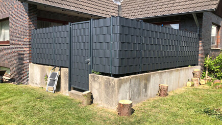 Protection brise-vue en tressage de 2018 à 31698 Lindhorst Allemagne de Zaunteam Schaumburger Land.